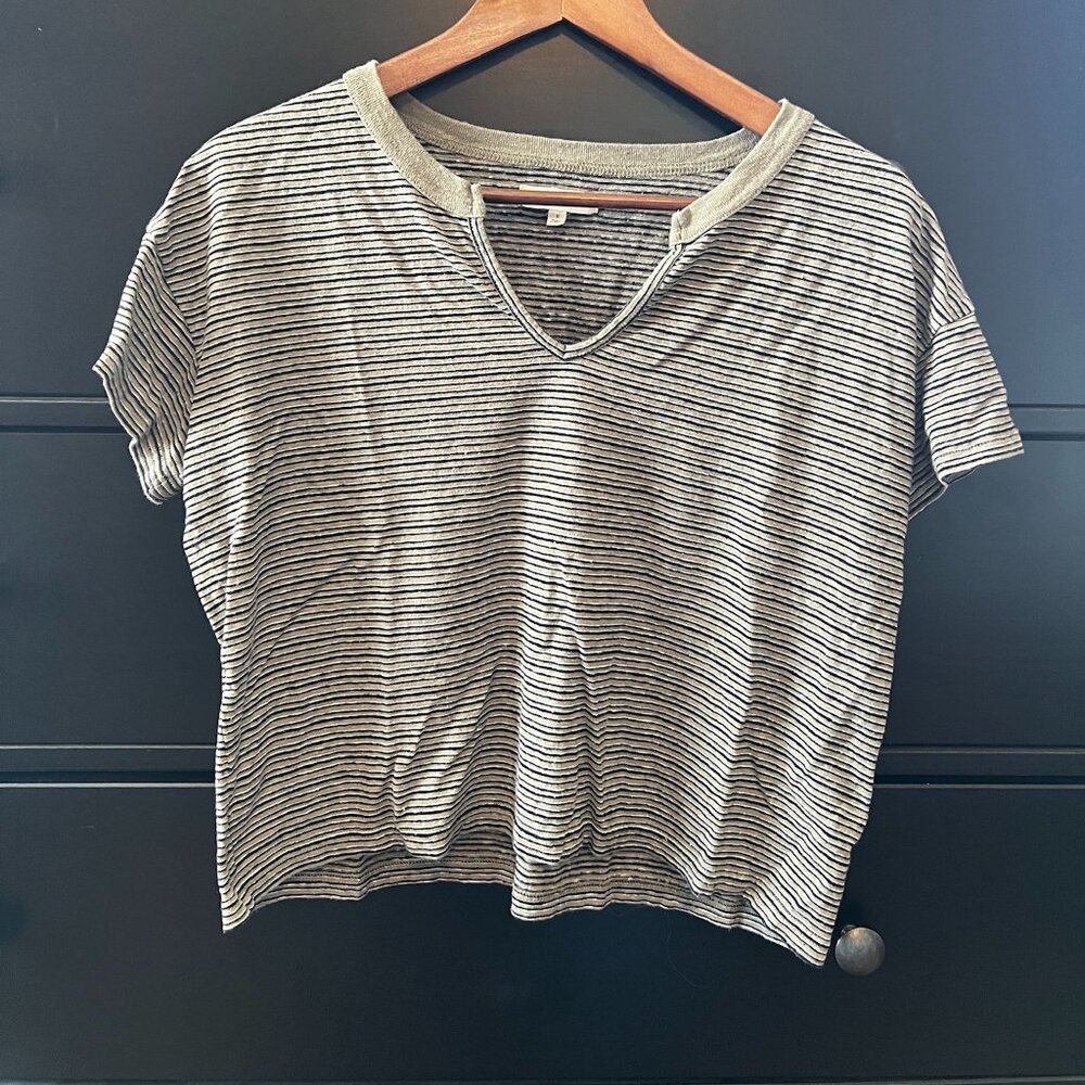 Madewell Cropped striped tshirt, Small, GUC